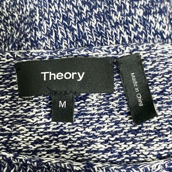 Theory 'Lalora' Linen & Cashmere Blue Marled Pullover Size M - Picture 6 of 8